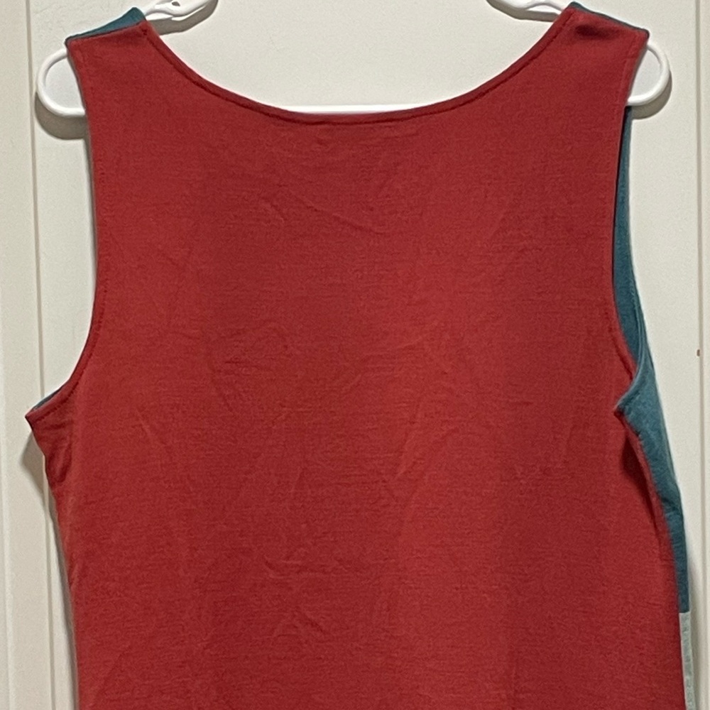 ST JOHN XL Mint Julep Cinnabar Black Caviar Colorblock Sleeveless Wool Knit Tank - Picture 9 of 15